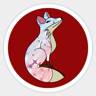 Happy Fox - Pretty Patterned Parka Sticker